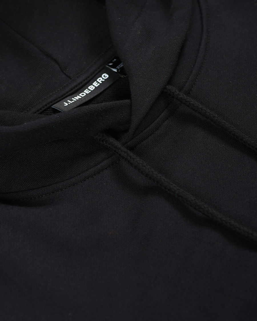 Herre | Trøjer | J.Lindeberg | Throw Patch Cotton Hoodie Black