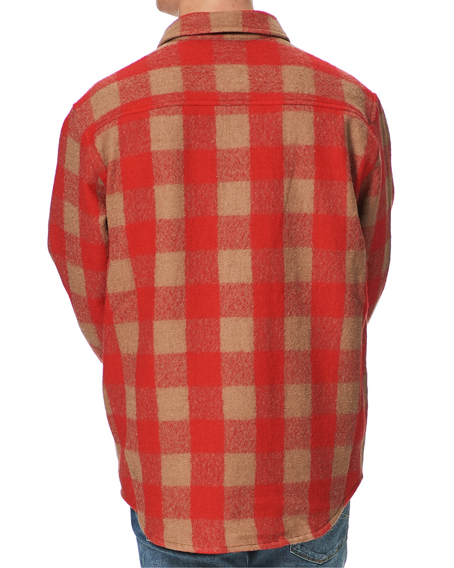 Herre | Skjorter | J.Lindeberg | Gingham Wool Loose Fit Overshirt Red Bell