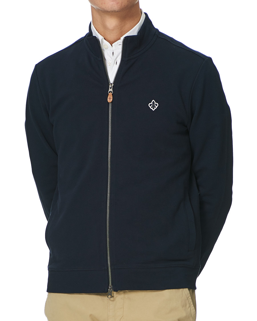 Herre | Trøjer | Morris | Nyle Cotton Full Zip Old Blue