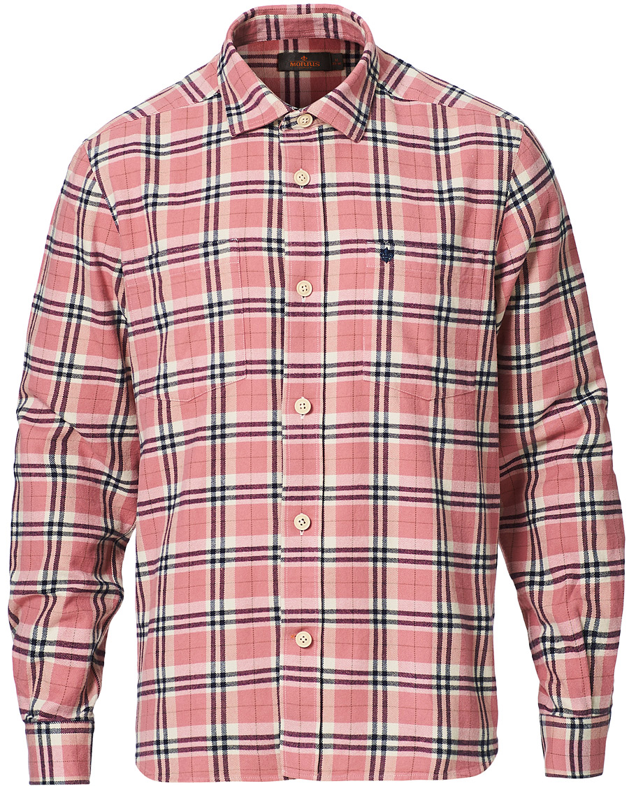 Herre | Skjorter | Morris | Holiday Brushed Cotton Overshirt Pink