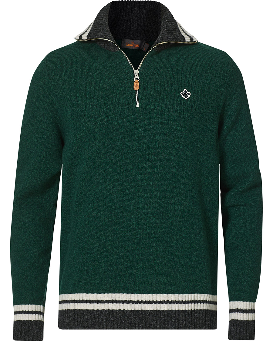 Herre | Trøjer | Morris | Kieran Wool Half Zip Green