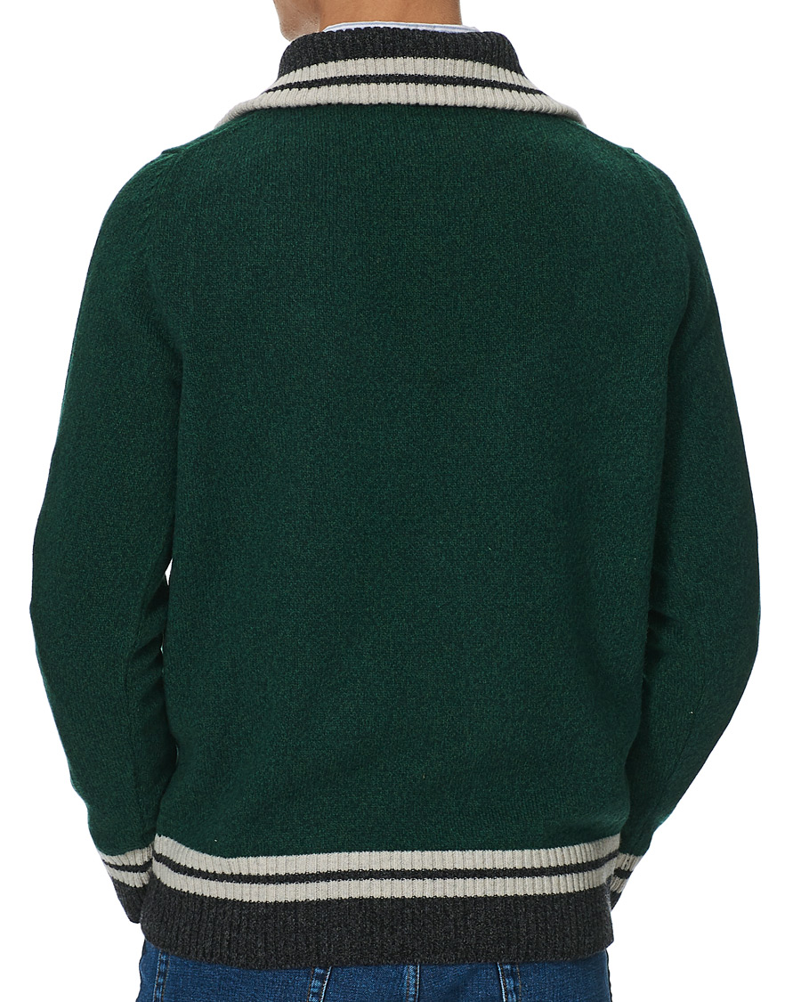 Herre | Trøjer | Morris | Kieran Wool Half Zip Green