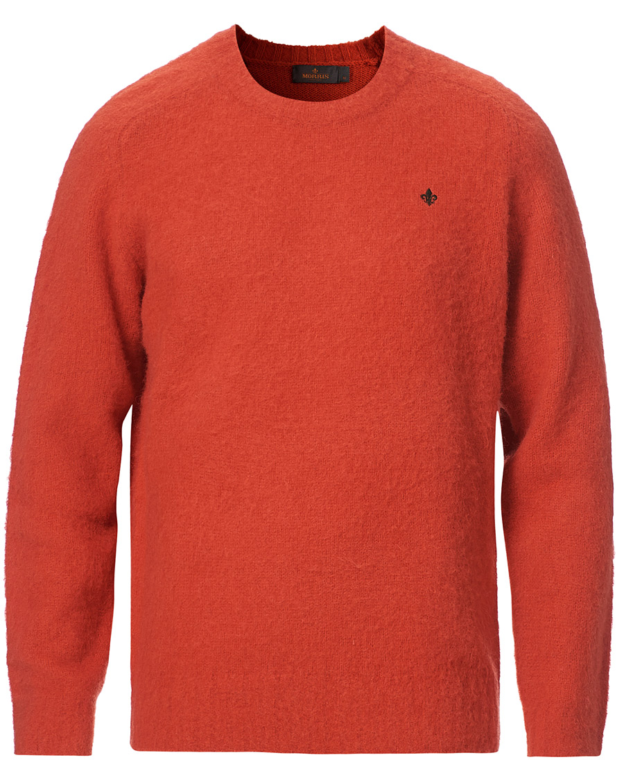 Herre | Trøjer | Morris | Warren Knitted Wool Crew Neck Orange