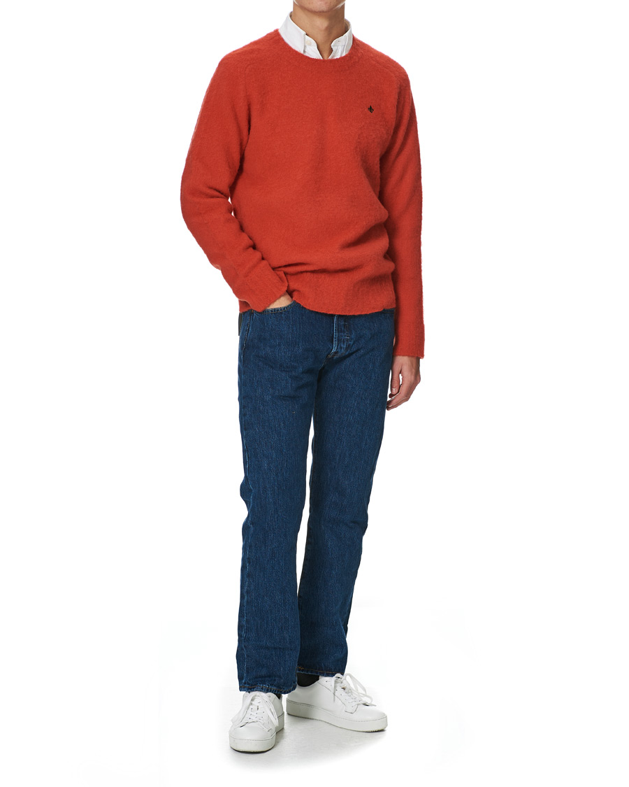 Herre | Trøjer | Morris | Warren Knitted Wool Crew Neck Orange