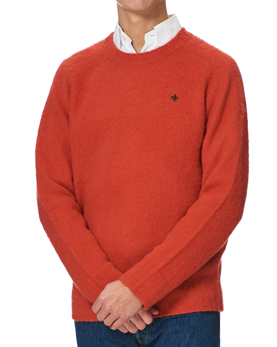 Herre | Trøjer | Morris | Warren Knitted Wool Crew Neck Orange