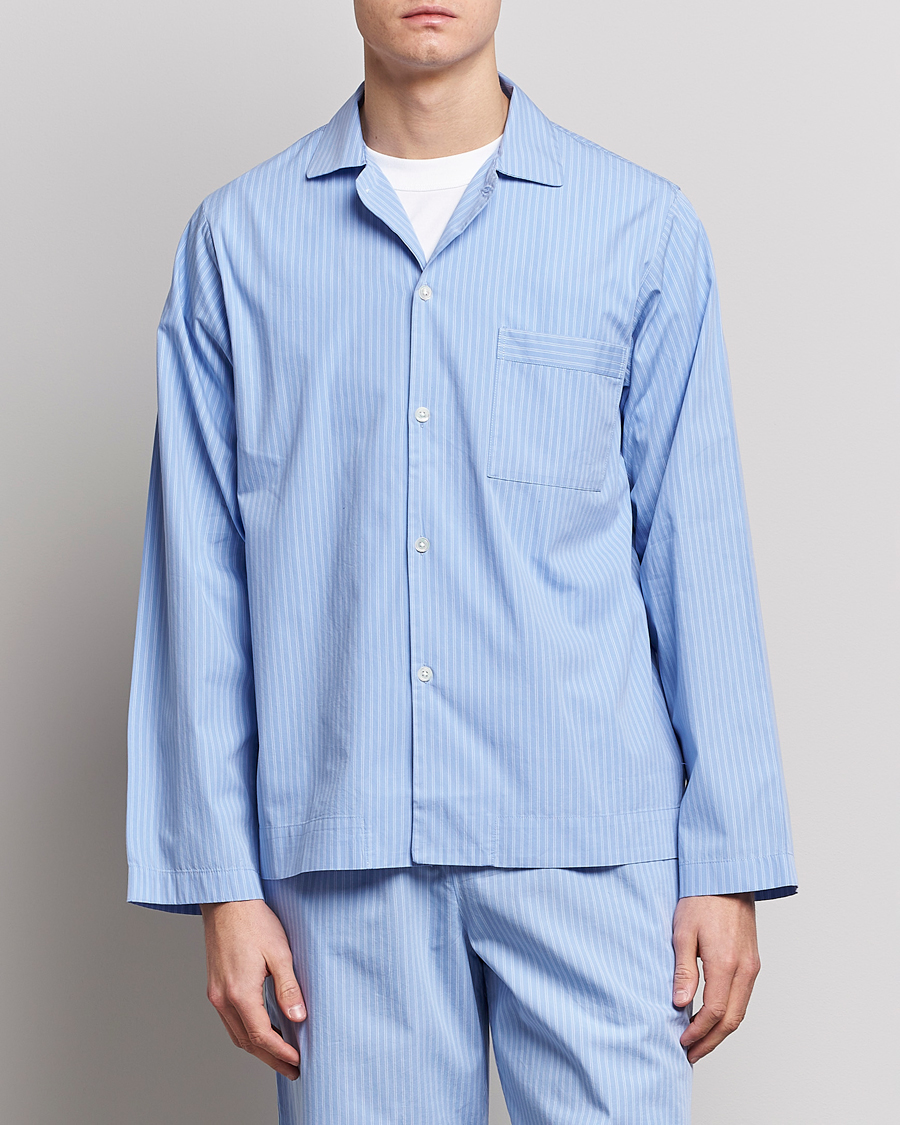 Herre | Pyjamastrøjer | Tekla | Poplin Pyjama Shirt Pin Stripes