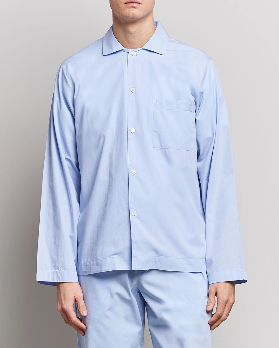 Herre | Pyjamastrøjer | Tekla | Poplin Pyjama Shirt Light Blue