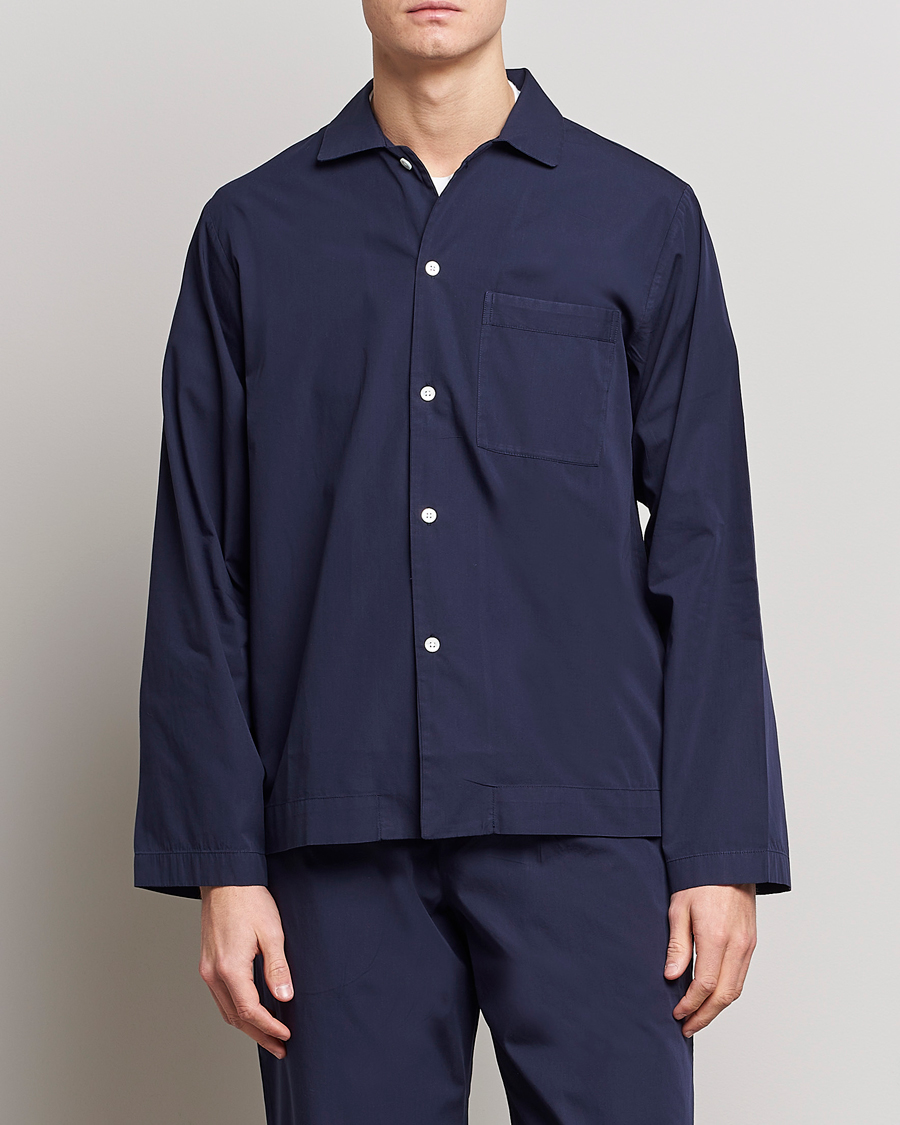 Herre | New Nordics | Tekla | Poplin Pyjama Shirt True Navy