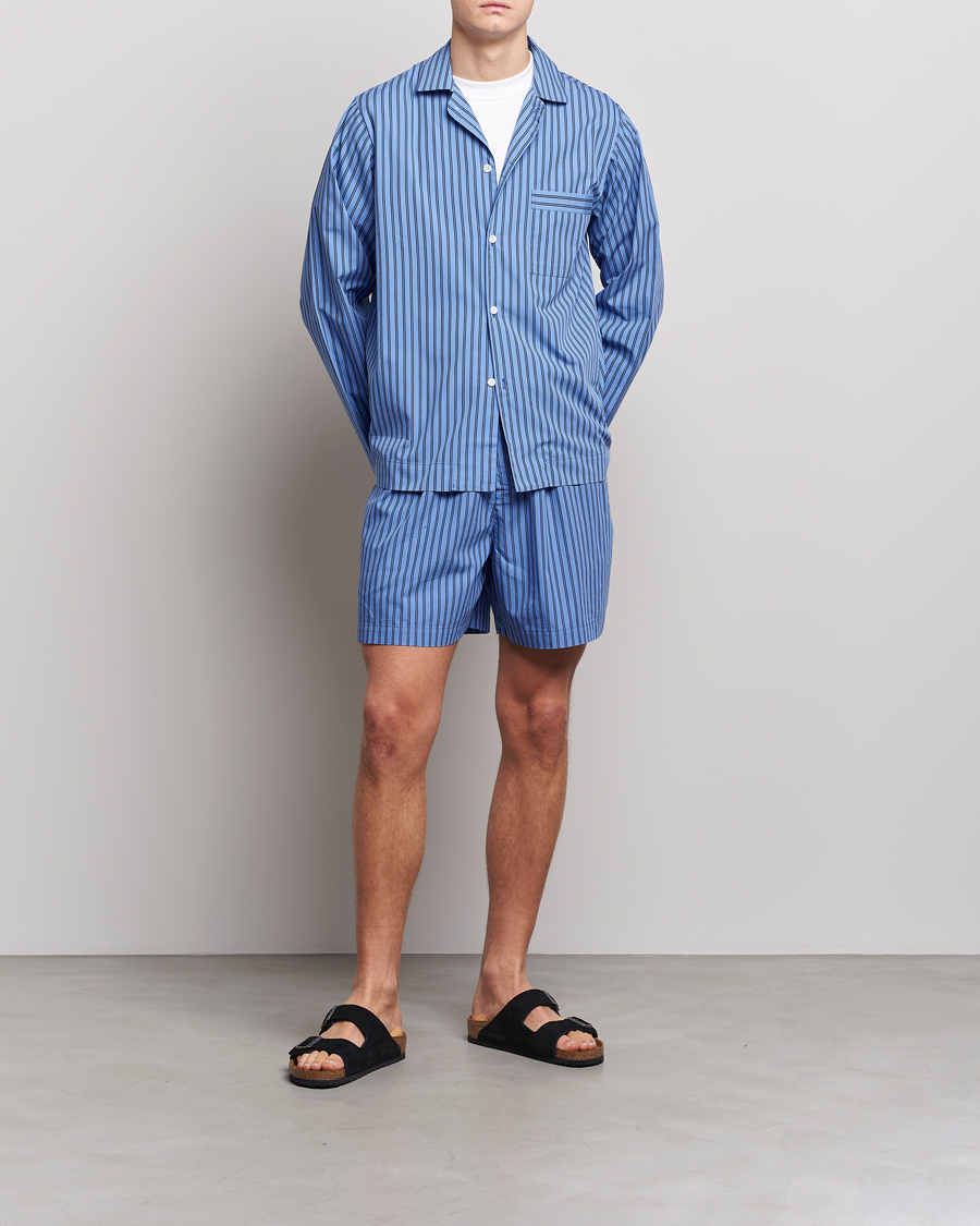 Herre | Pyjamasbukser | Tekla | Poplin Pyjama Shorts Boro Stripes