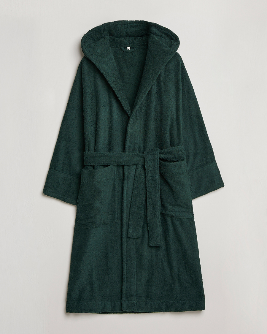 Herre |  | Tekla | Organic Terry Hooded Bathrobe Forest Green