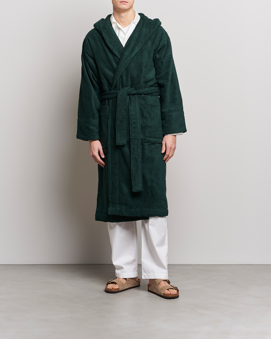 Herre | Pyjamas & Morgenkåber | Tekla | Organic Terry Hooded Bathrobe Forest Green