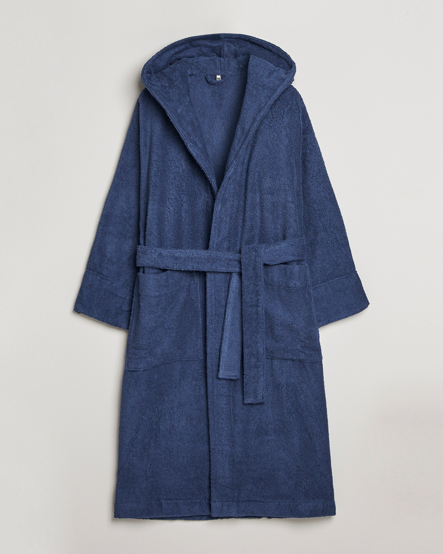 Herre | Pyjamas & Morgenkåber | Tekla | Organic Terry Hooded Bathrobe Navy