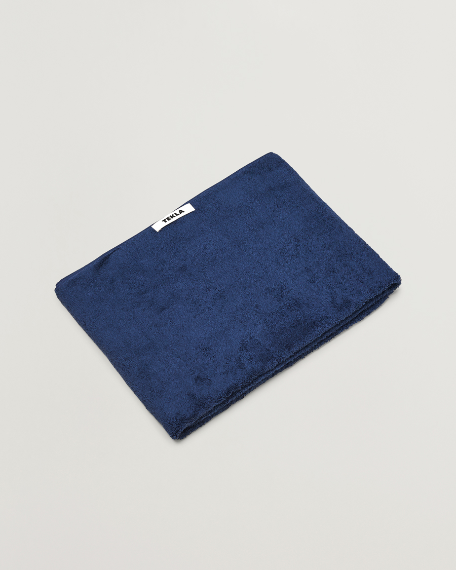 Herre | Tekla Organic Terry Bath Towel Navy | Tekla | Organic Terry Bath Towel Navy
