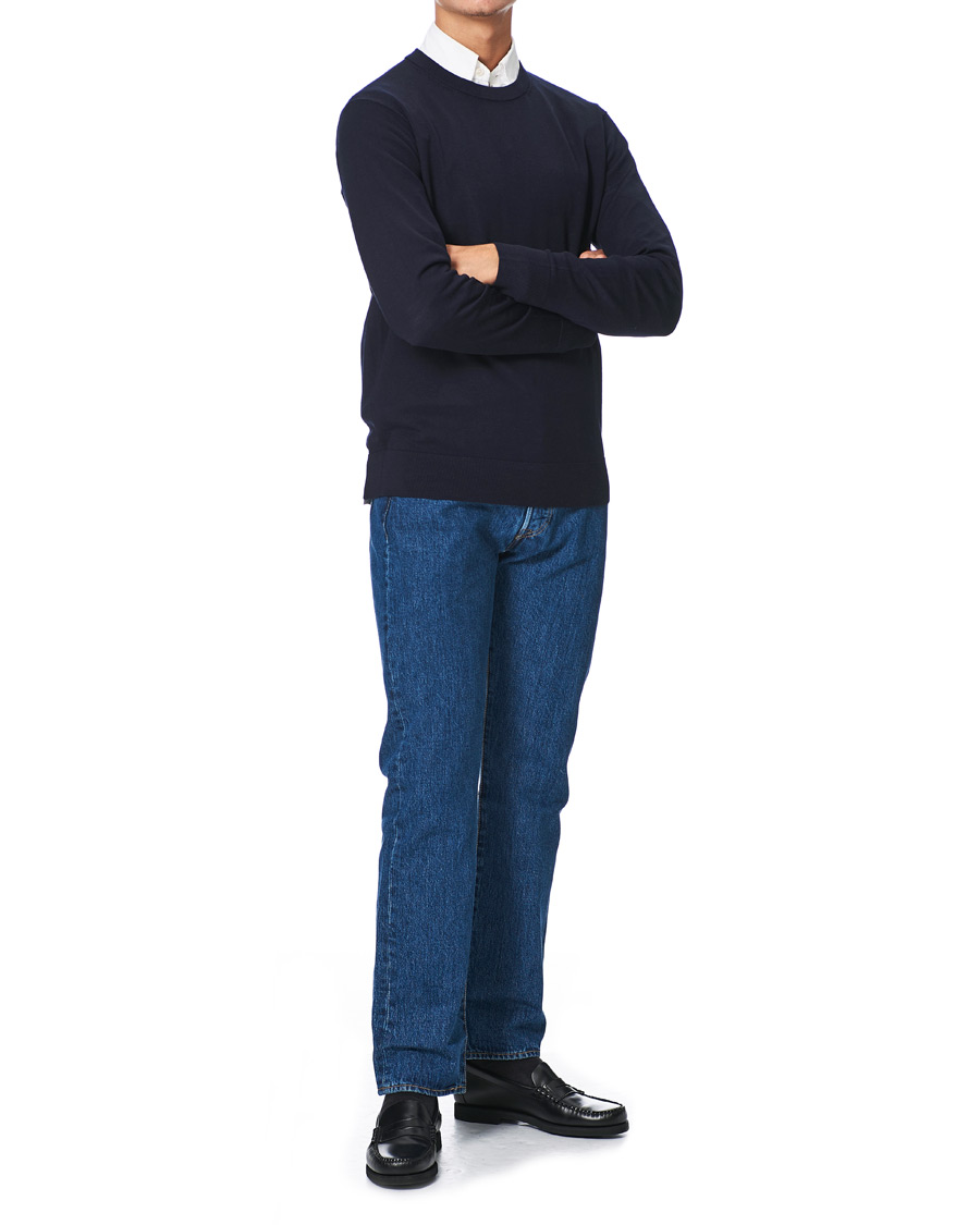 Herre | Trøjer | Brooks Brothers | Washable Merino Wool Crew Neck Navy