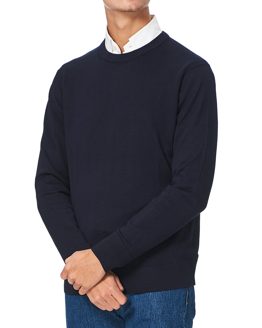 Herre | Trøjer | Brooks Brothers | Washable Merino Wool Crew Neck Navy