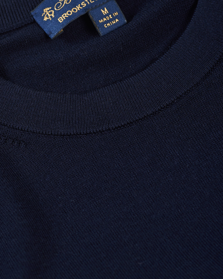 Herre | Trøjer | Brooks Brothers | Washable Merino Wool Crew Neck Navy