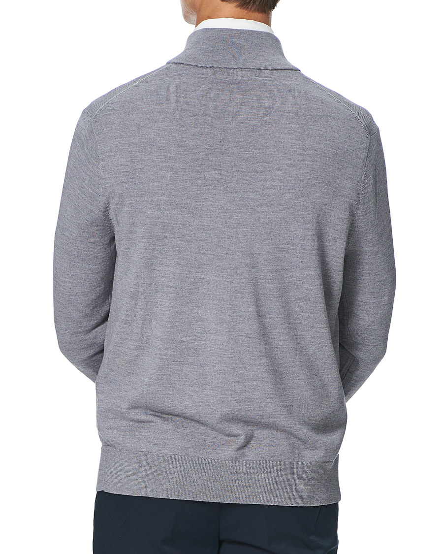 Herre | Trøjer | Brooks Brothers | Washable Merino Wool Half Zip Heather Grey