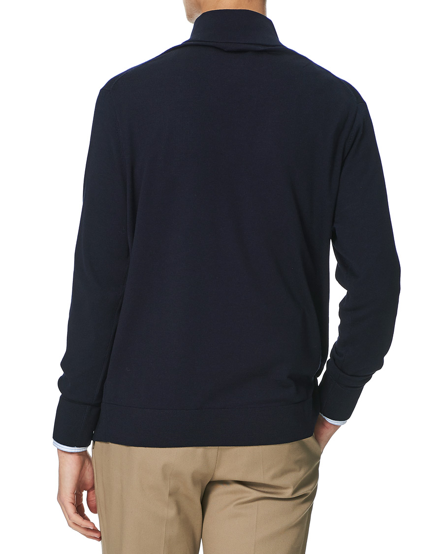 Herre | Trøjer | Brooks Brothers | Washable Merino Wool Half Zip Navy
