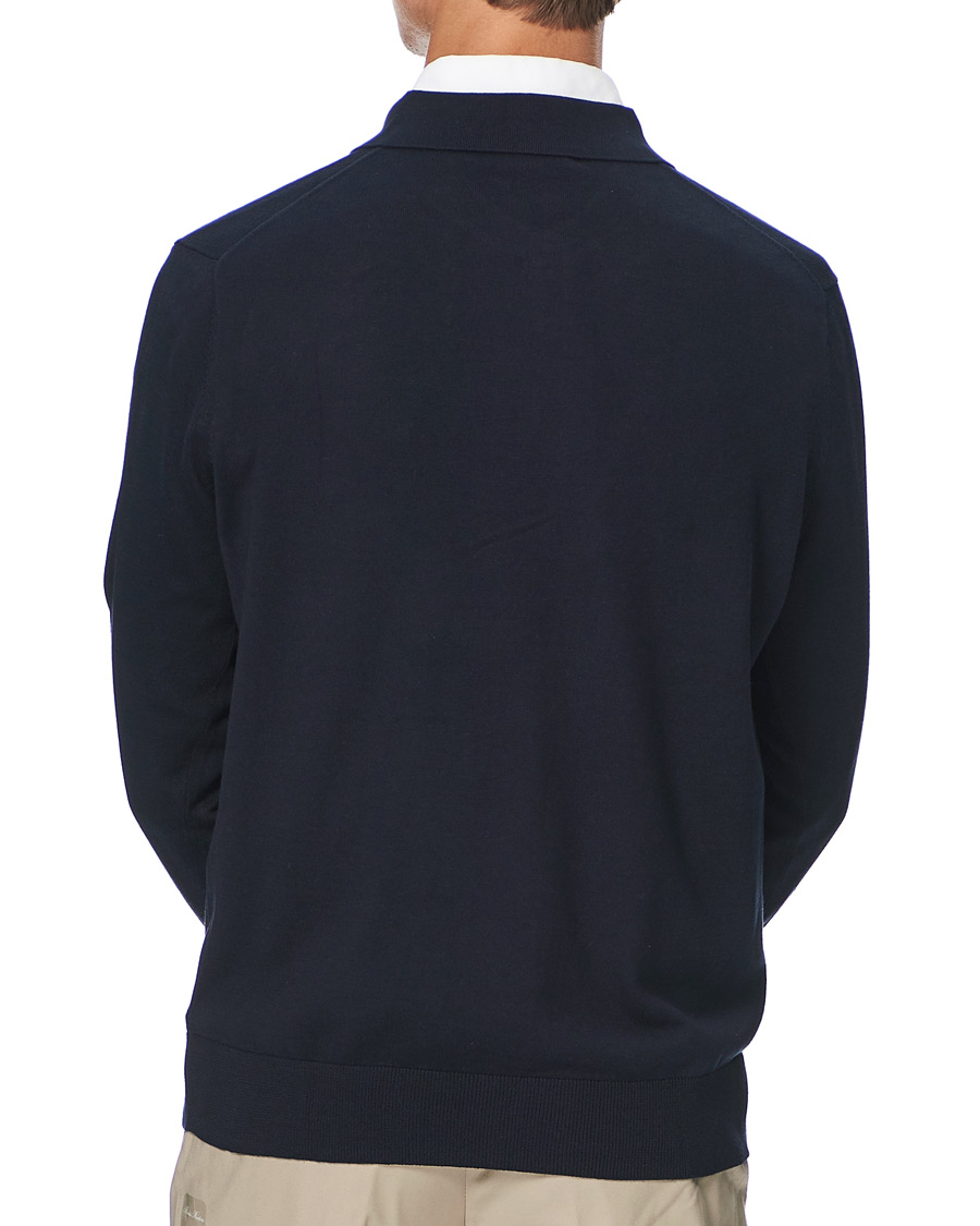 Herre | Trøjer | Brooks Brothers | Cotton/Silk Knitted Polo Navy
