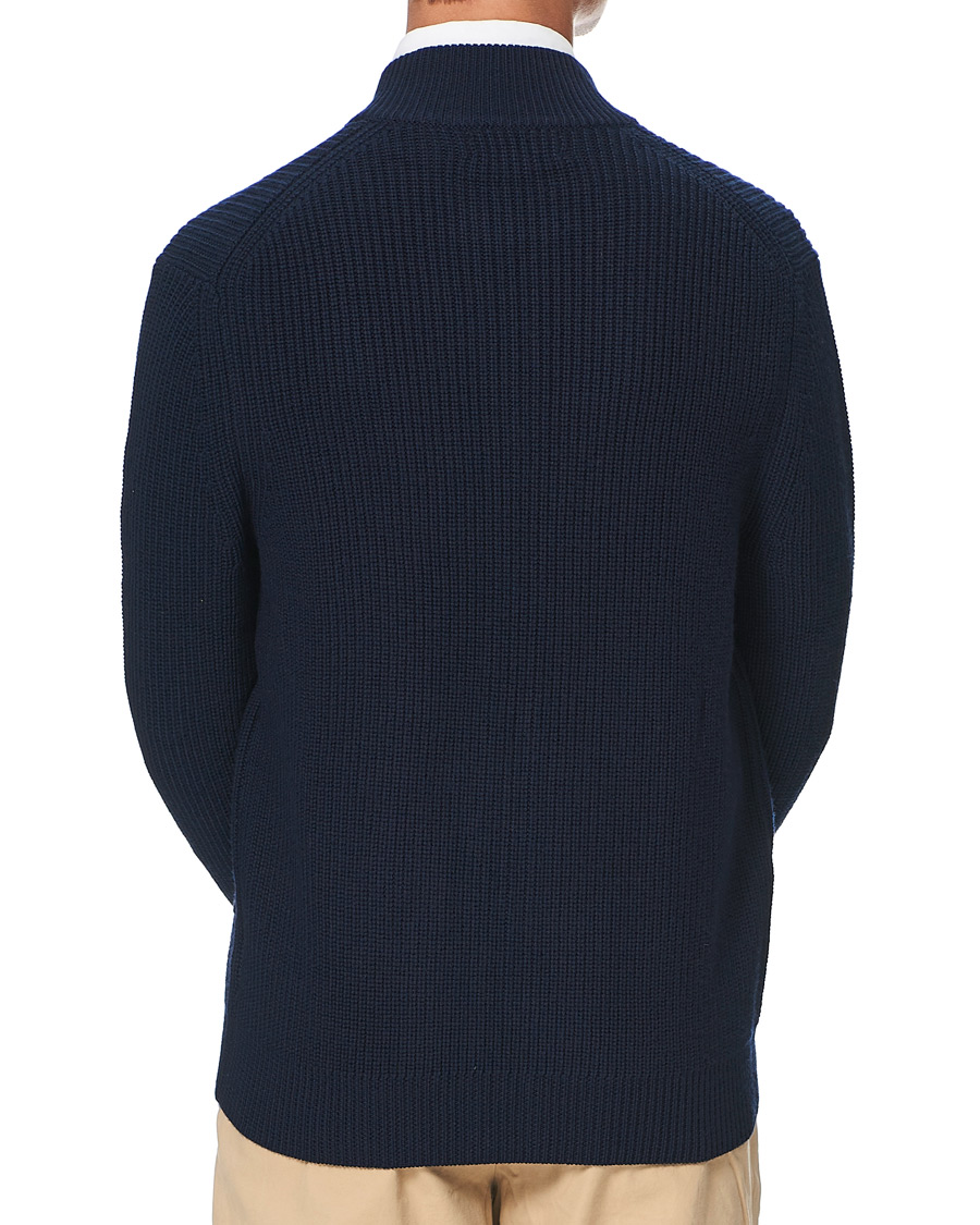 Herre | Trøjer | Brooks Brothers | Shaker Stitch Full Zip Navy