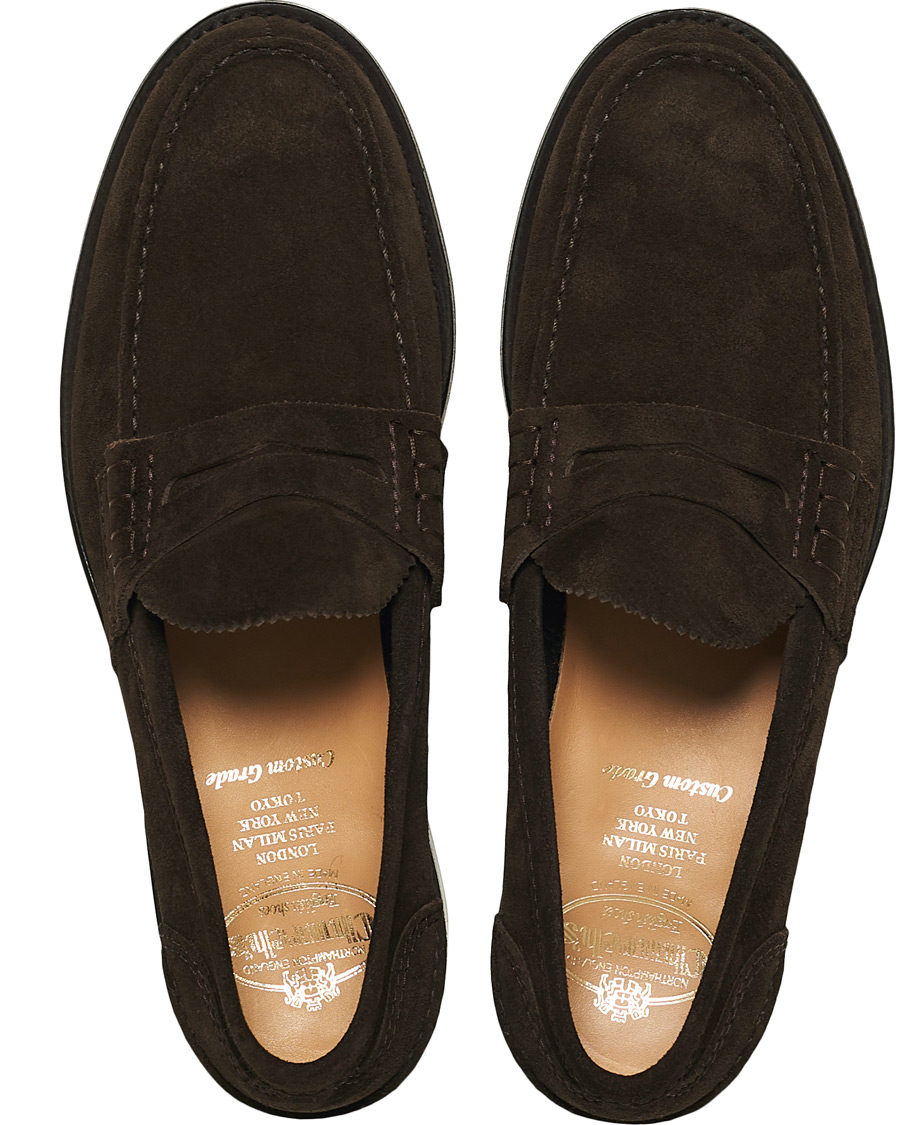 Herre | Church's Pembrey Suede Penny Loafers Dark Brown | Church's | Pembrey Suede Penny Loafers Dark Brown