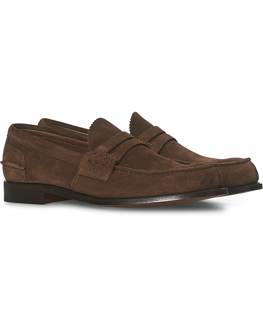Herre | Church's Pembrey Suede Penny Loafers Sigar Brown | Church's | Pembrey Suede Penny Loafers Sigar Brown