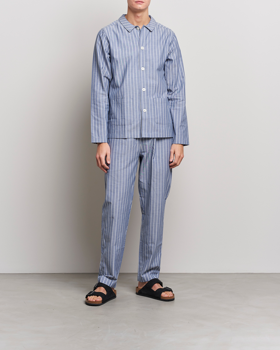 Herre | Pyjamas & Morgenkåber | Nufferton | Uno Mini Stripe Pyjama Set Navy/White