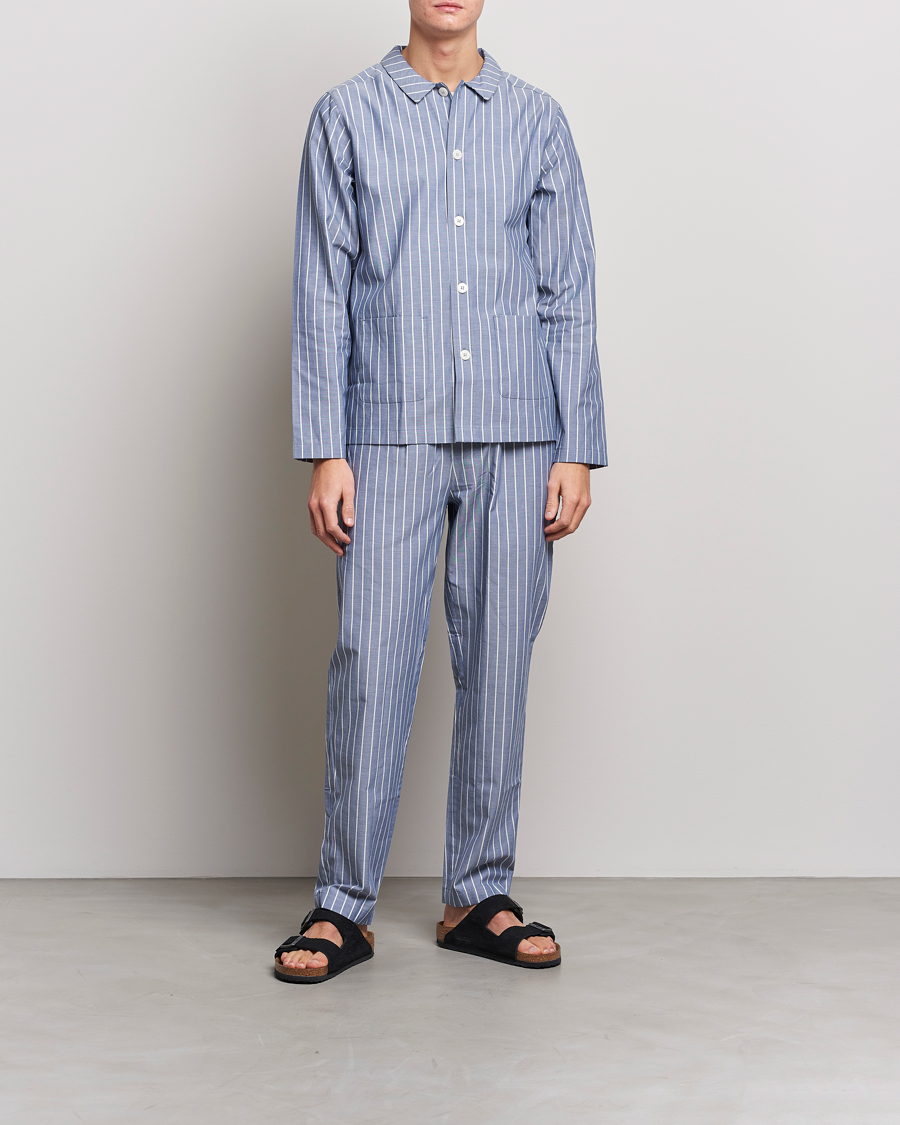 Herre | | Nufferton | Uno Mini Stripe Pyjama Set Navy/White