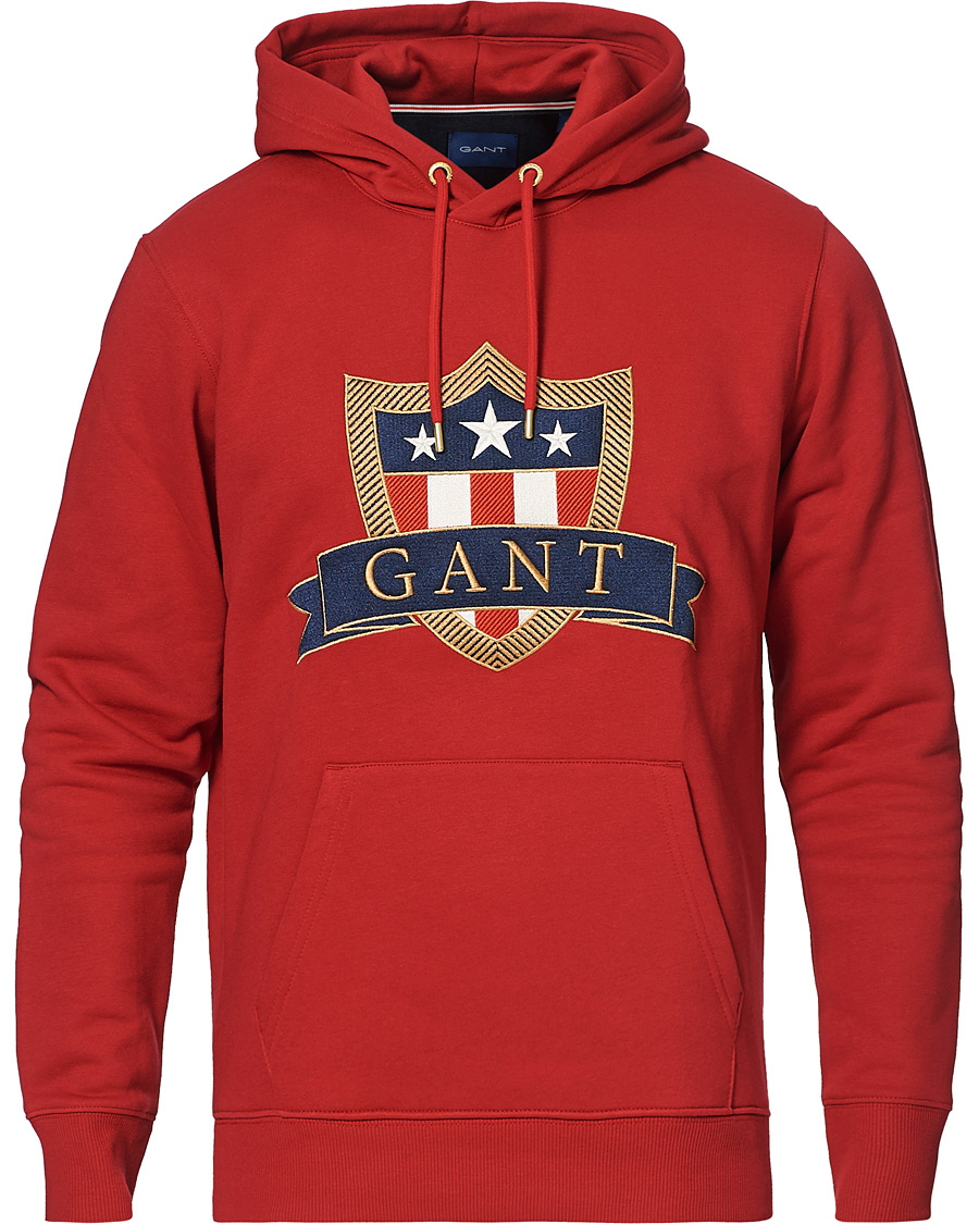 Herre | Trøjer | GANT | Banner Shield Hoodie Equestrian Red