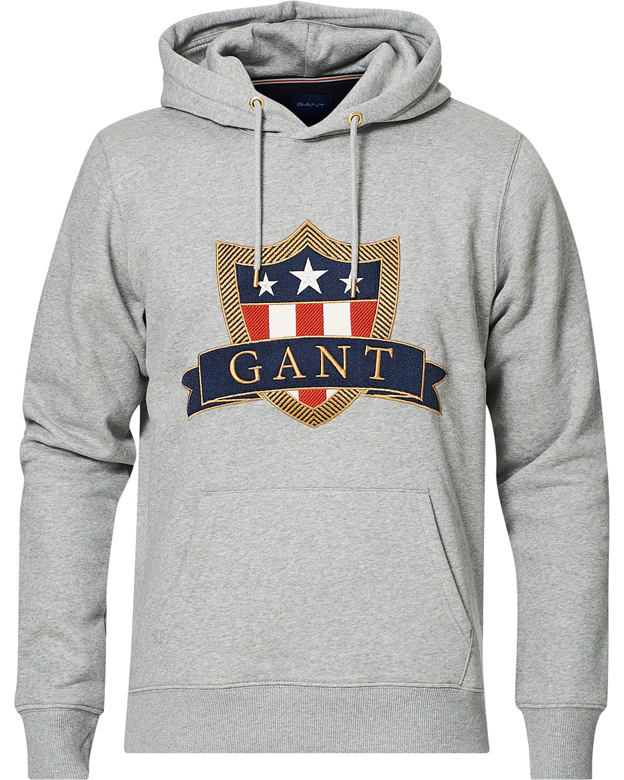 Herre | Trøjer | GANT | Banner Shield Hoodie Grey Melange