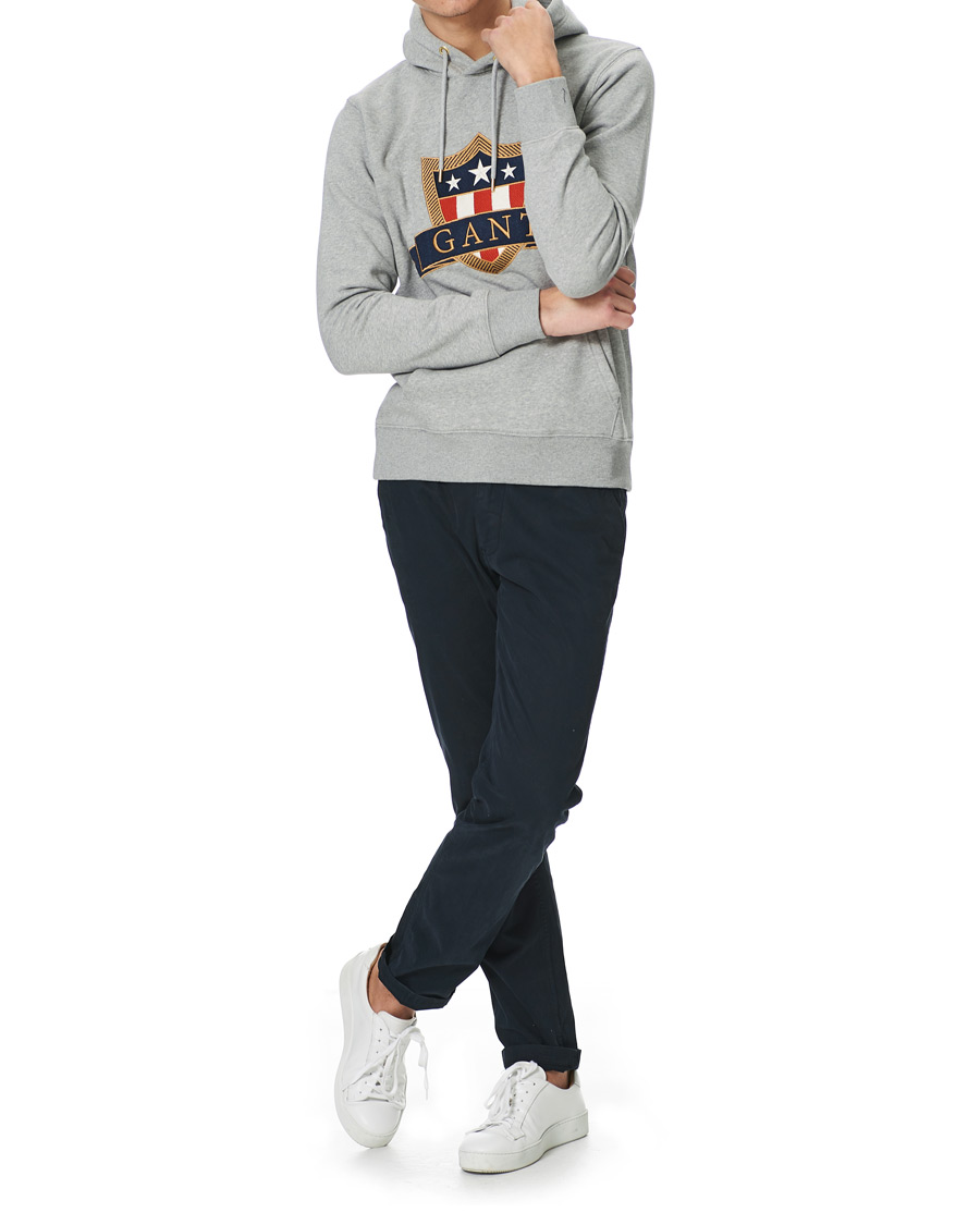 Herre | Trøjer | GANT | Banner Shield Hoodie Grey Melange