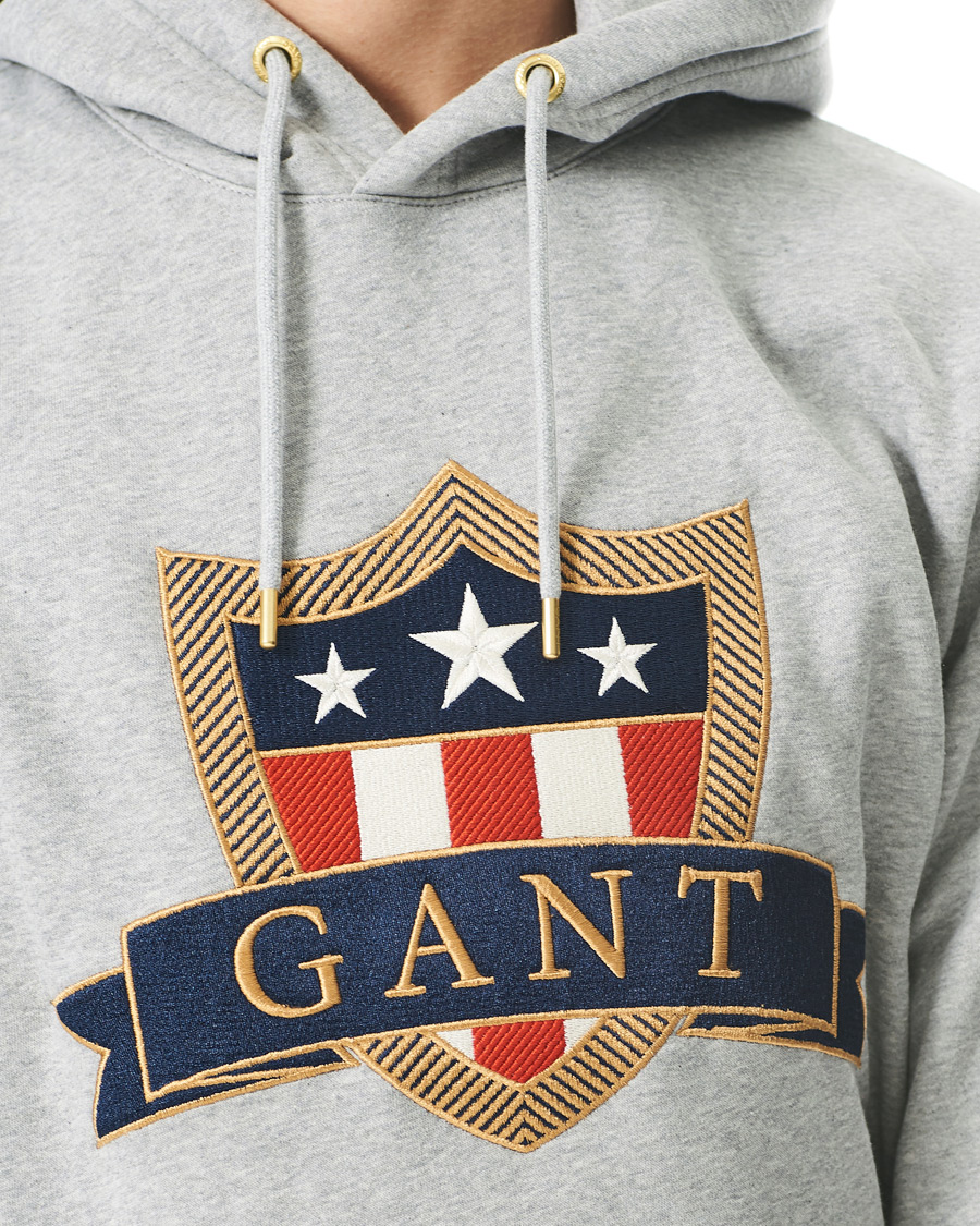 Herre | Trøjer | GANT | Banner Shield Hoodie Grey Melange
