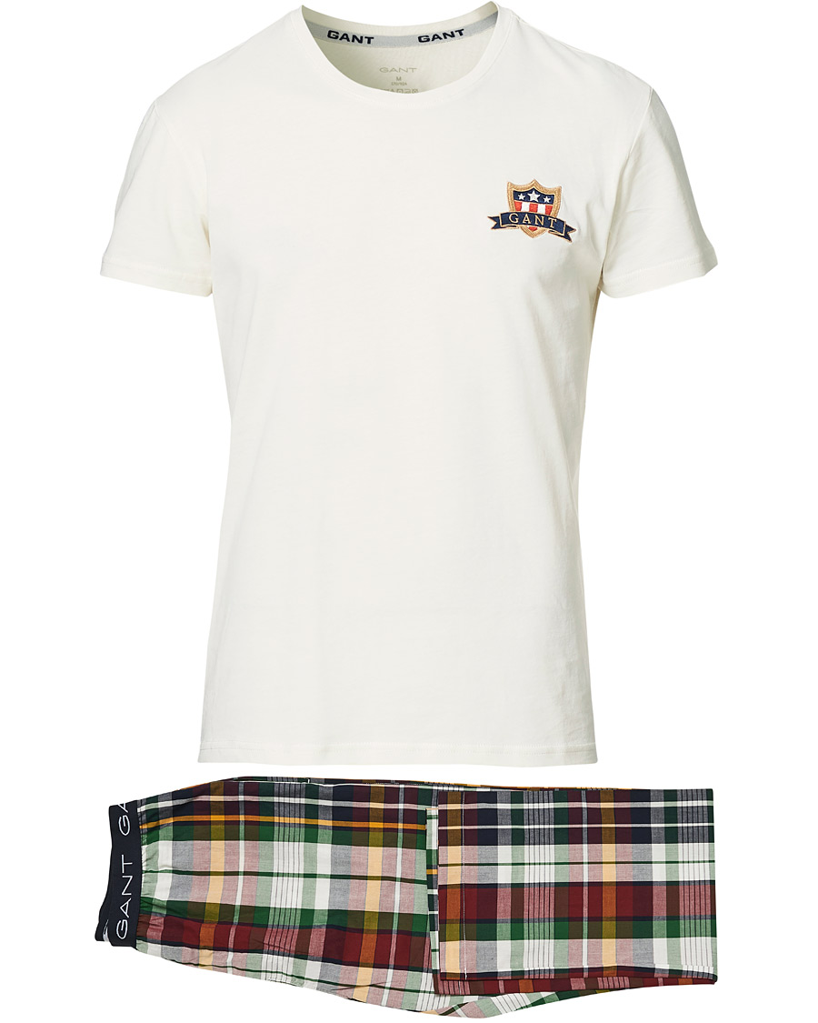 Herre | Pyjamas & Morgenkåber | GANT | Tartan Flannel Pyjama Set Evening Blue