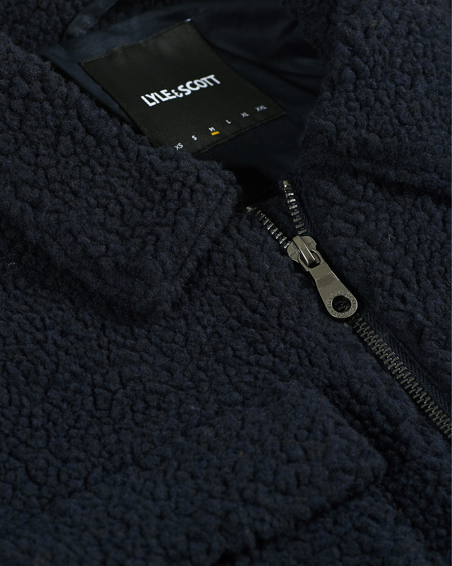 Herre | Jakker | Lyle & Scott | Collared Pile Jacket Dark Navy