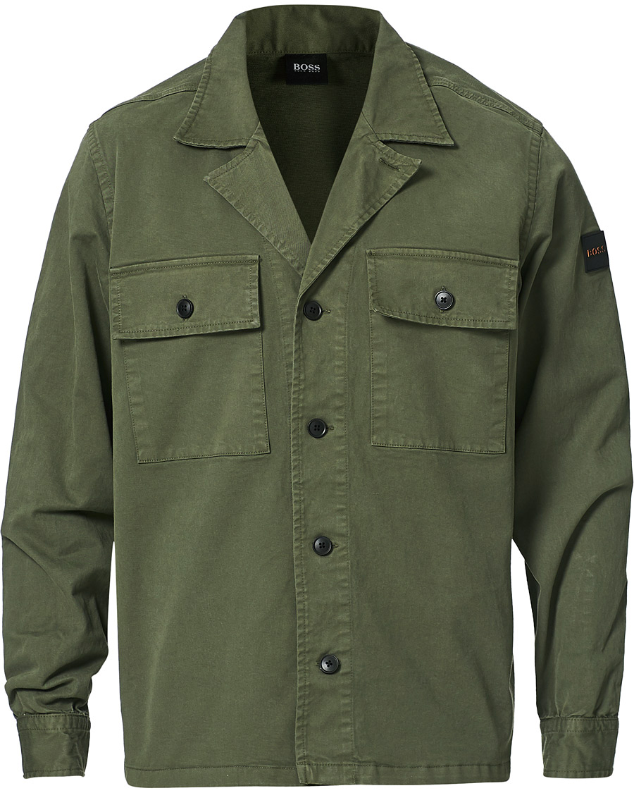 Herre | Skjorter | BOSS ORANGE | BOSS Casual Leasy Pocket Overshirt Open Green