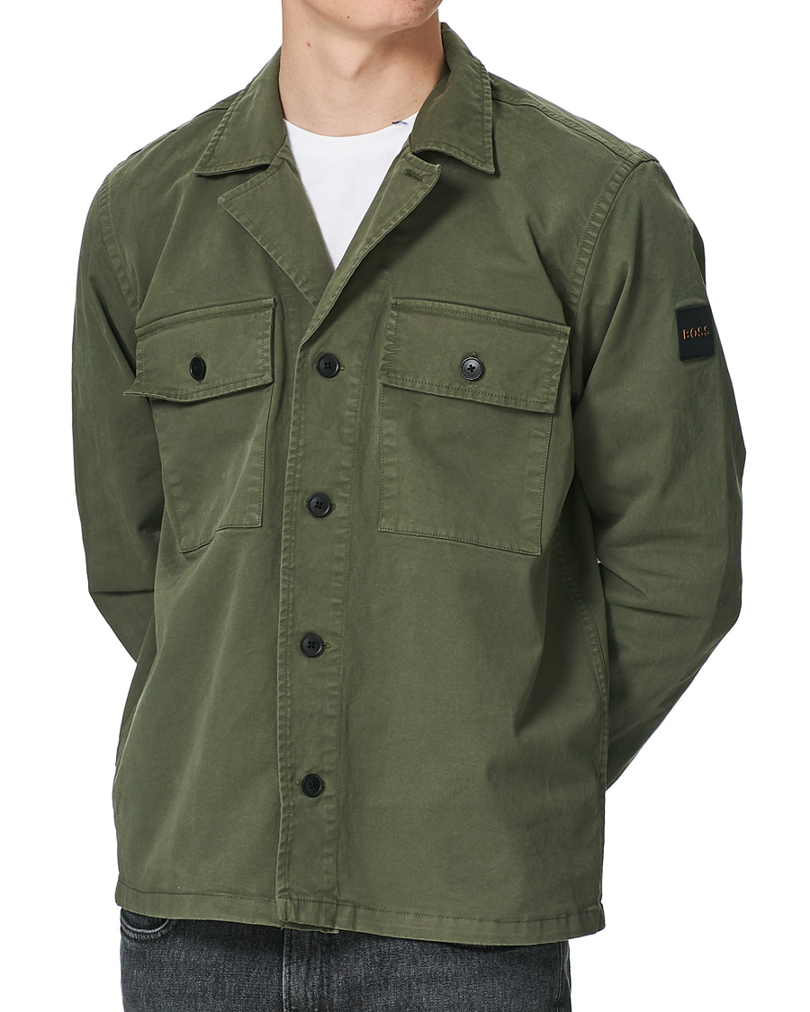 Herre | Skjorter | BOSS ORANGE | BOSS Casual Leasy Pocket Overshirt Open Green