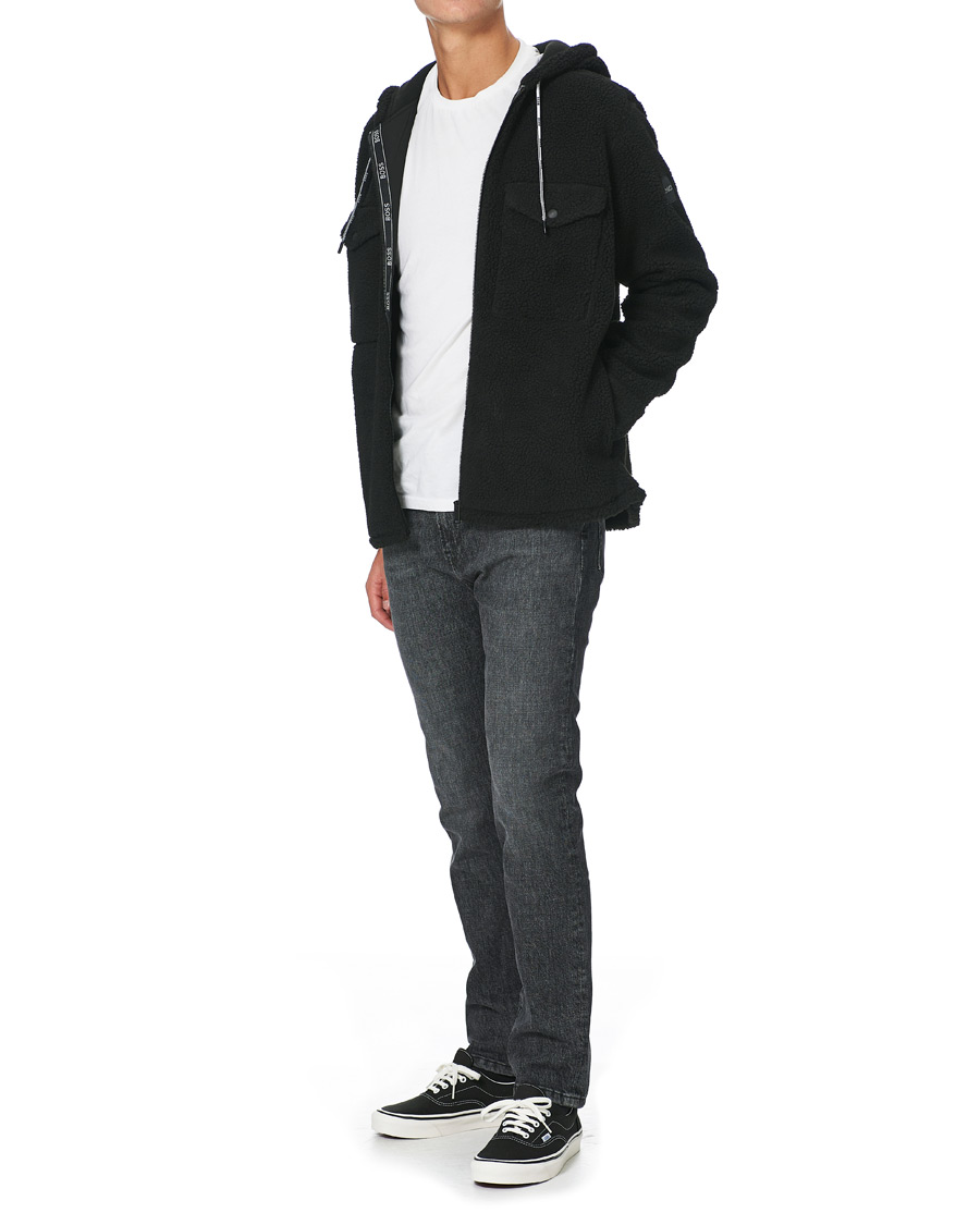 Herre | Trøjer | BOSS ORANGE | BOSS Casual Lovel Teddy Full Zip Hoodie Black