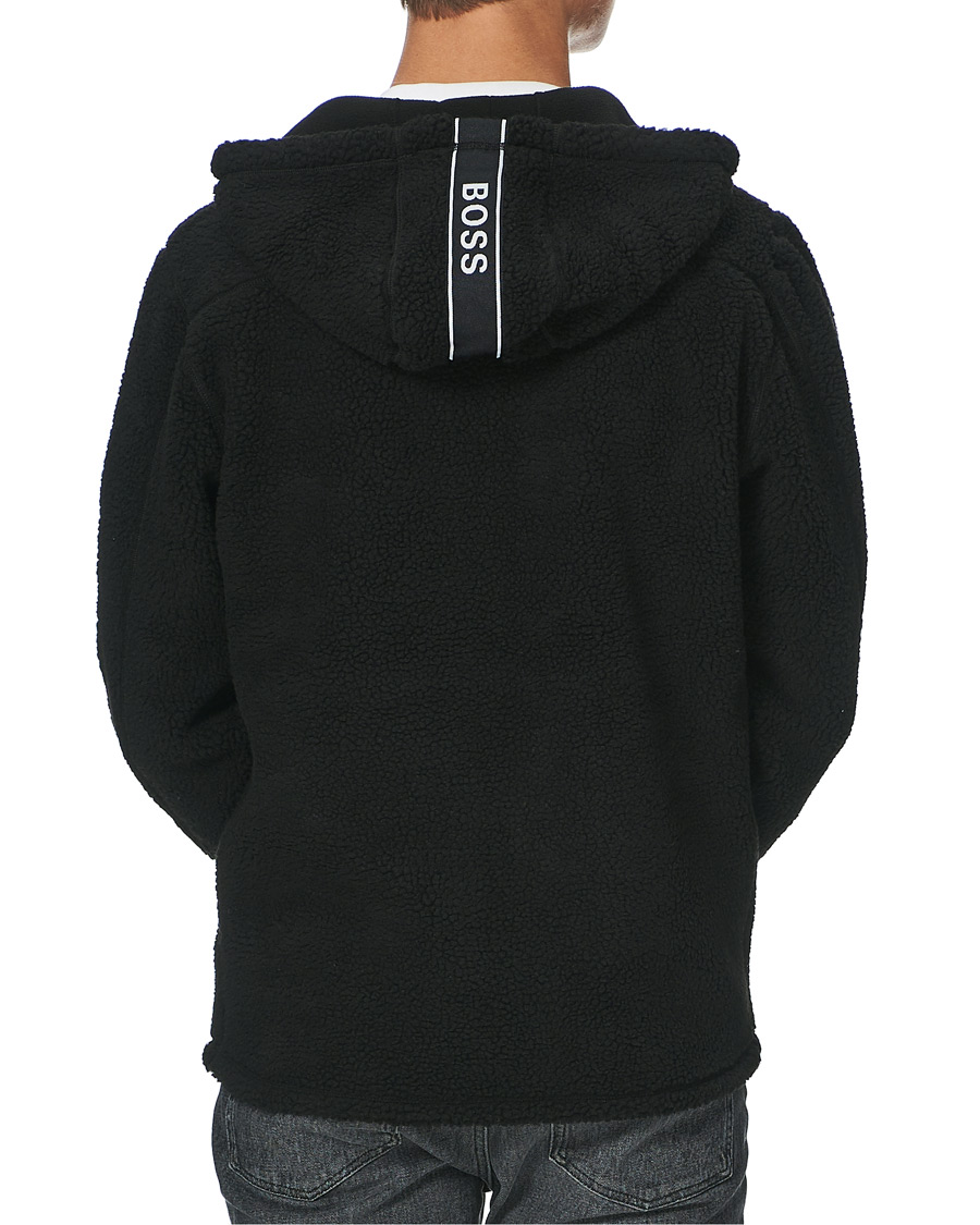 Herre | Trøjer | BOSS ORANGE | BOSS Casual Lovel Teddy Full Zip Hoodie Black
