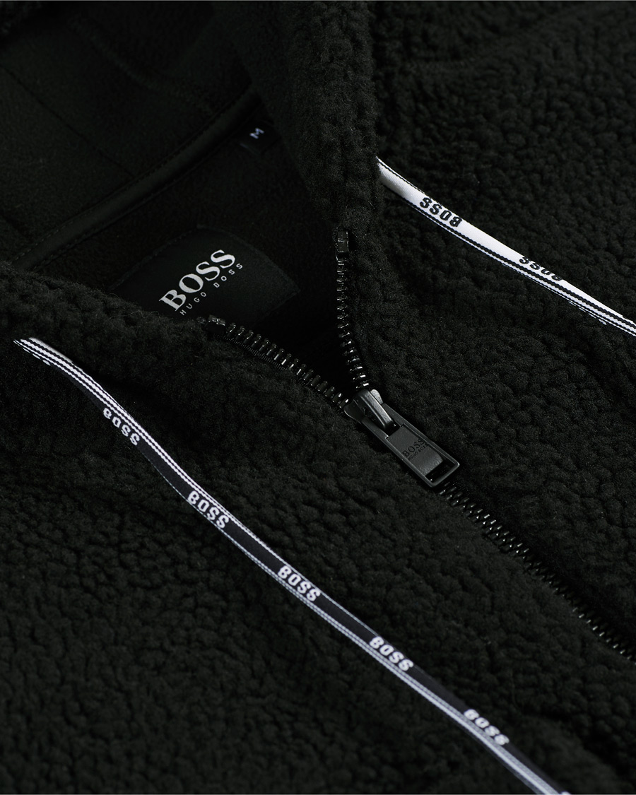 Herre | Trøjer | BOSS ORANGE | BOSS Casual Lovel Teddy Full Zip Hoodie Black