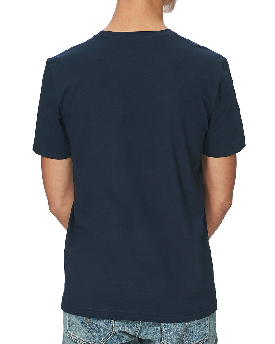 Herre | T-Shirts | BOSS GREEN | BOSS Athleisure Velour Logo Crew Neck Tee Navy