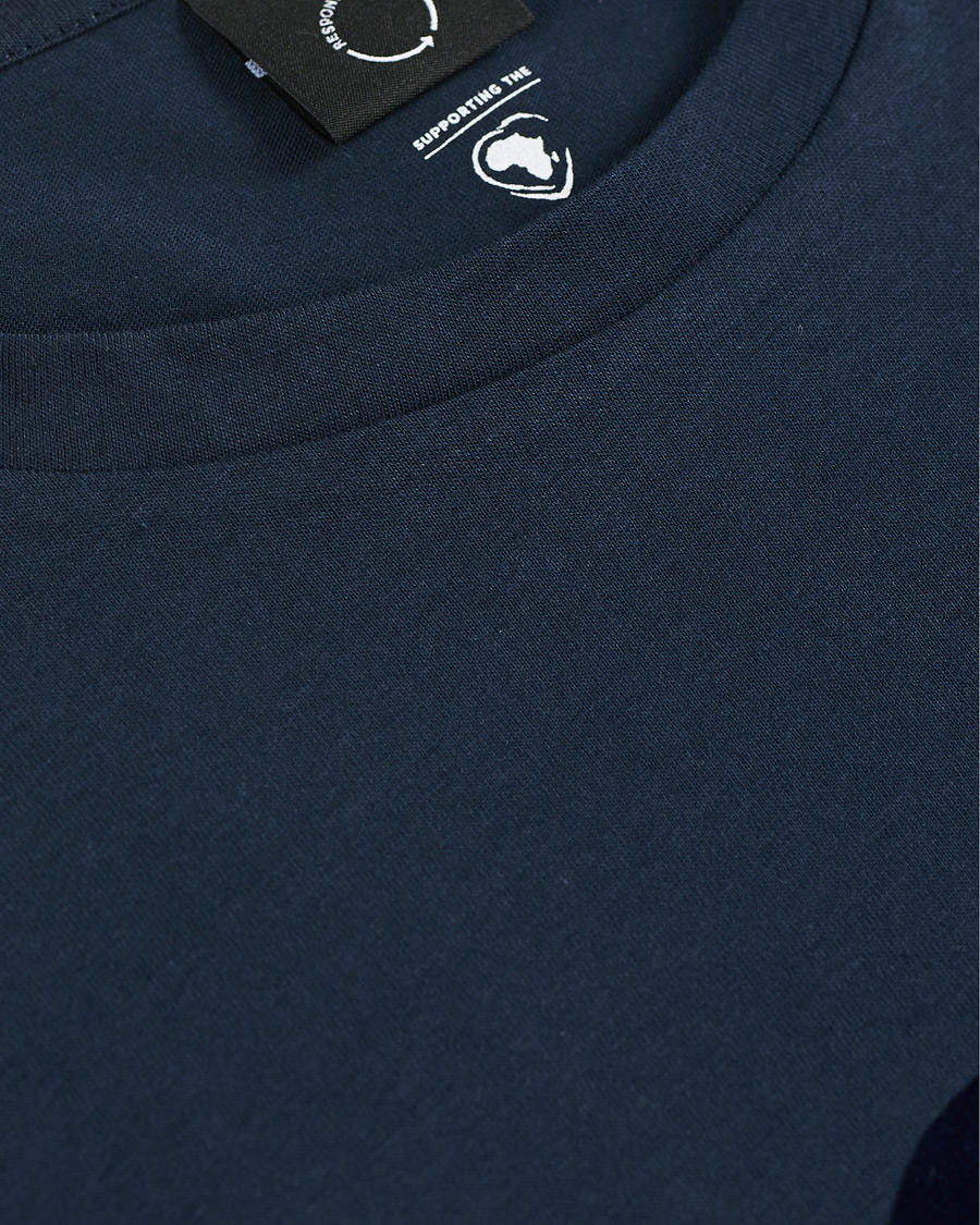 Herre | T-Shirts | BOSS GREEN | BOSS Athleisure Velour Logo Crew Neck Tee Navy