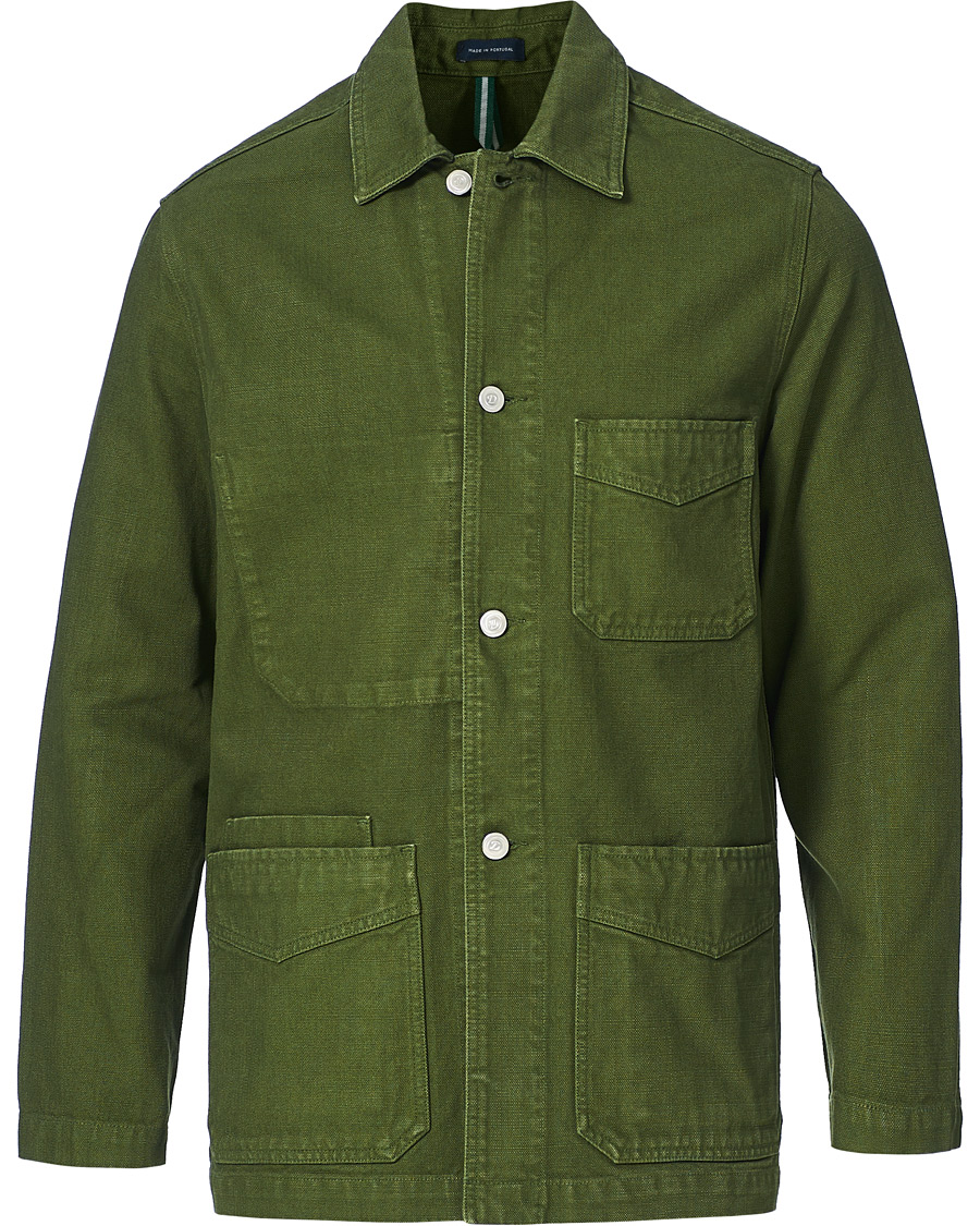 Herre | Jakker | Drake's | Cotton Canvas Five Pocket Chore Jacket Green