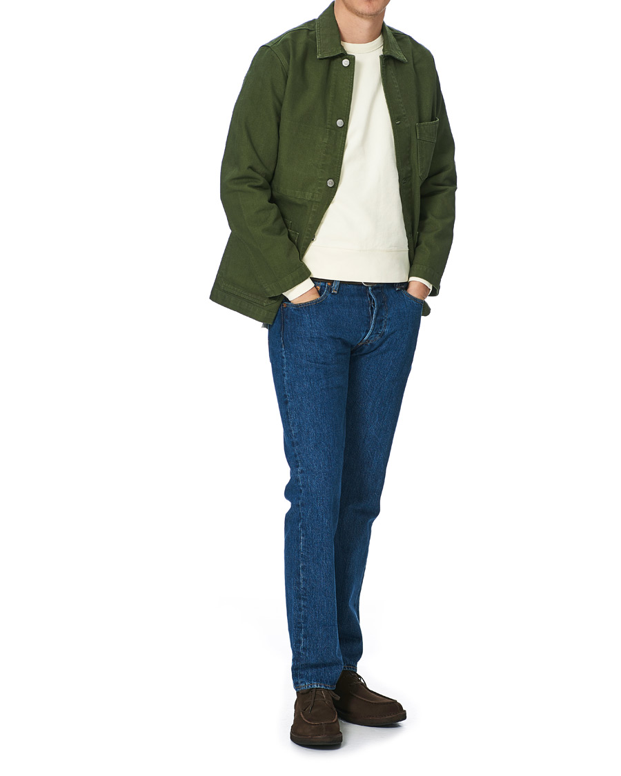 Herre | Jakker | Drake's | Cotton Canvas Five Pocket Chore Jacket Green