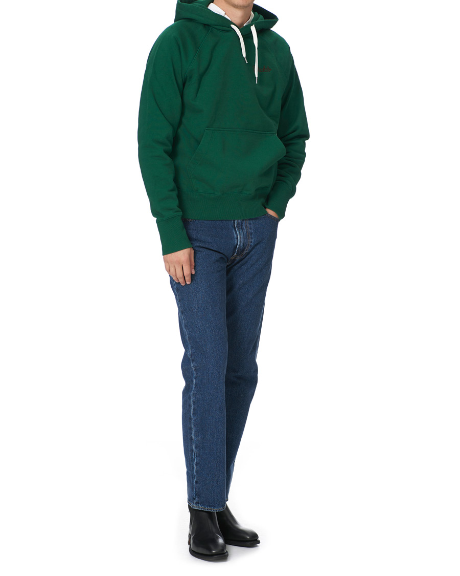 Herre | Trøjer | Drake's | Hooded Cotton Sweatshirt Green