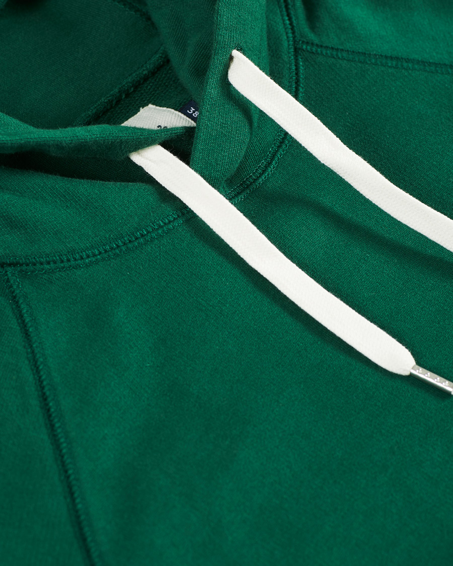 Herre | Trøjer | Drake's | Hooded Cotton Sweatshirt Green