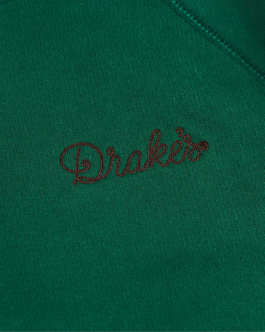 Herre | Trøjer | Drake's | Hooded Cotton Sweatshirt Green