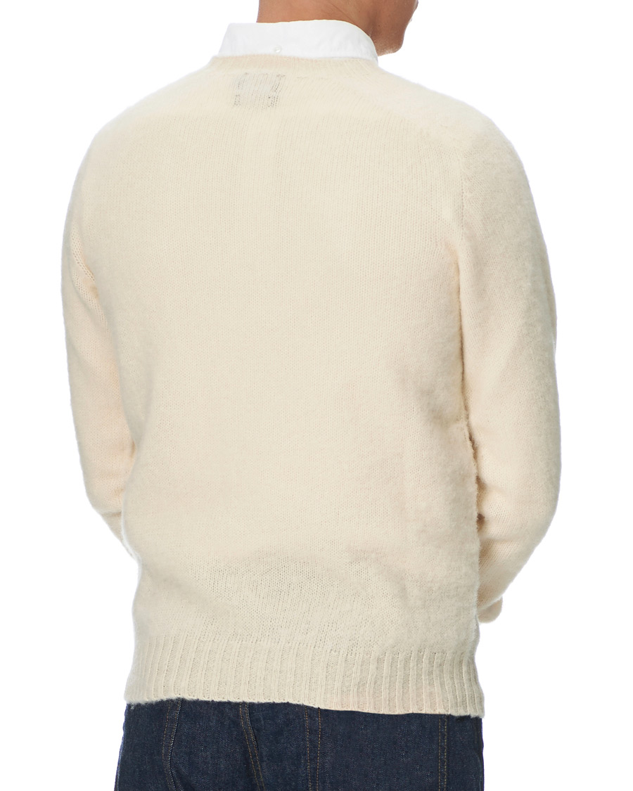 Herre | Trøjer | Drake's | Shetland Crew Neck Jumper Ecru