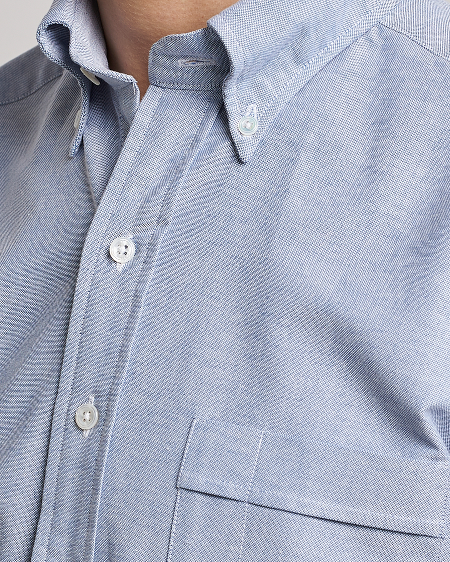 Herre | Skjorter | Drake's | Button Down Oxford Shirt Blue