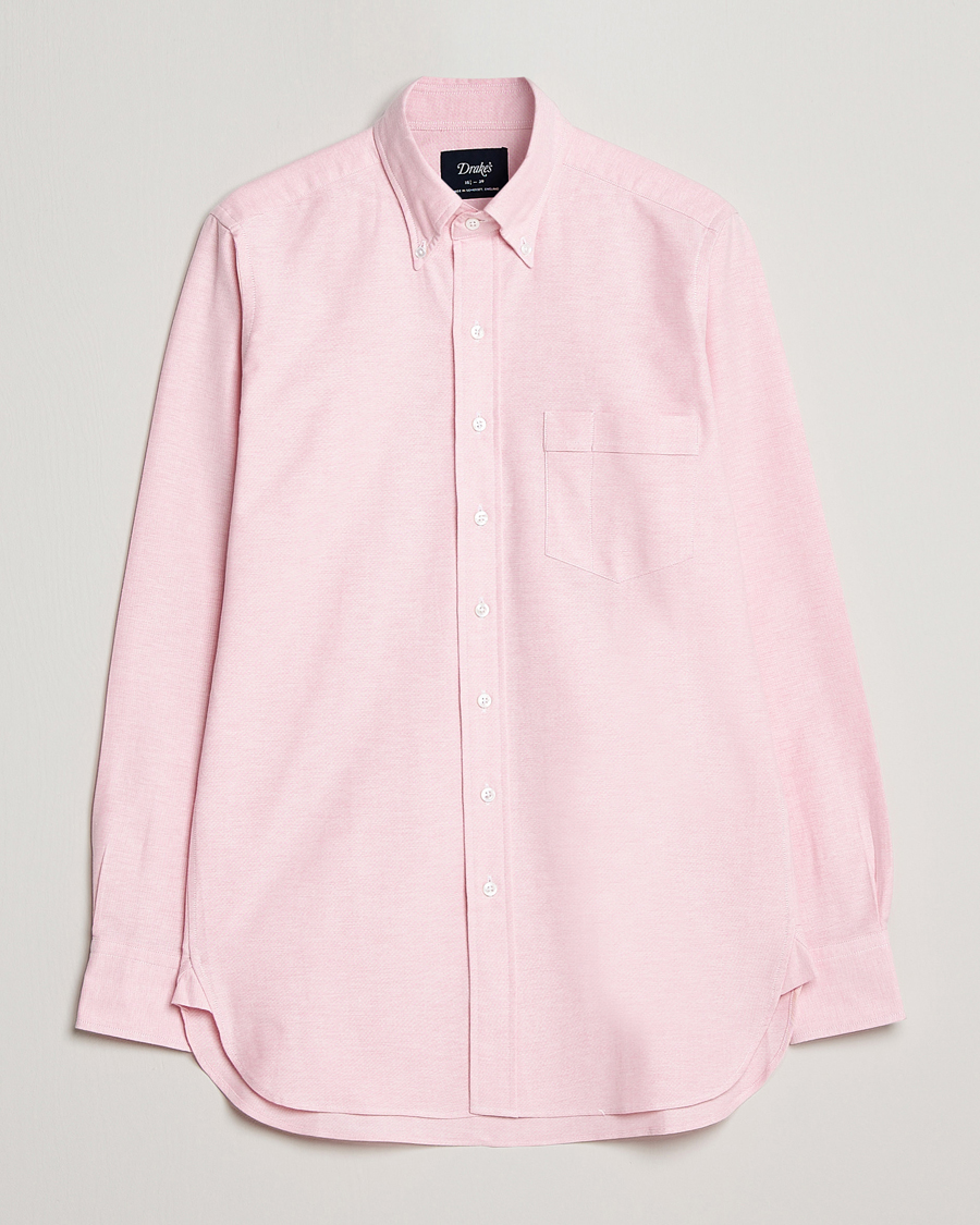 Herre |  | Drake's | Button Down Oxford Shirt Pink