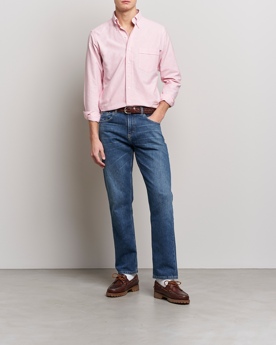 Herre | Oxfordskjorter | Drake's | Button Down Oxford Shirt Pink